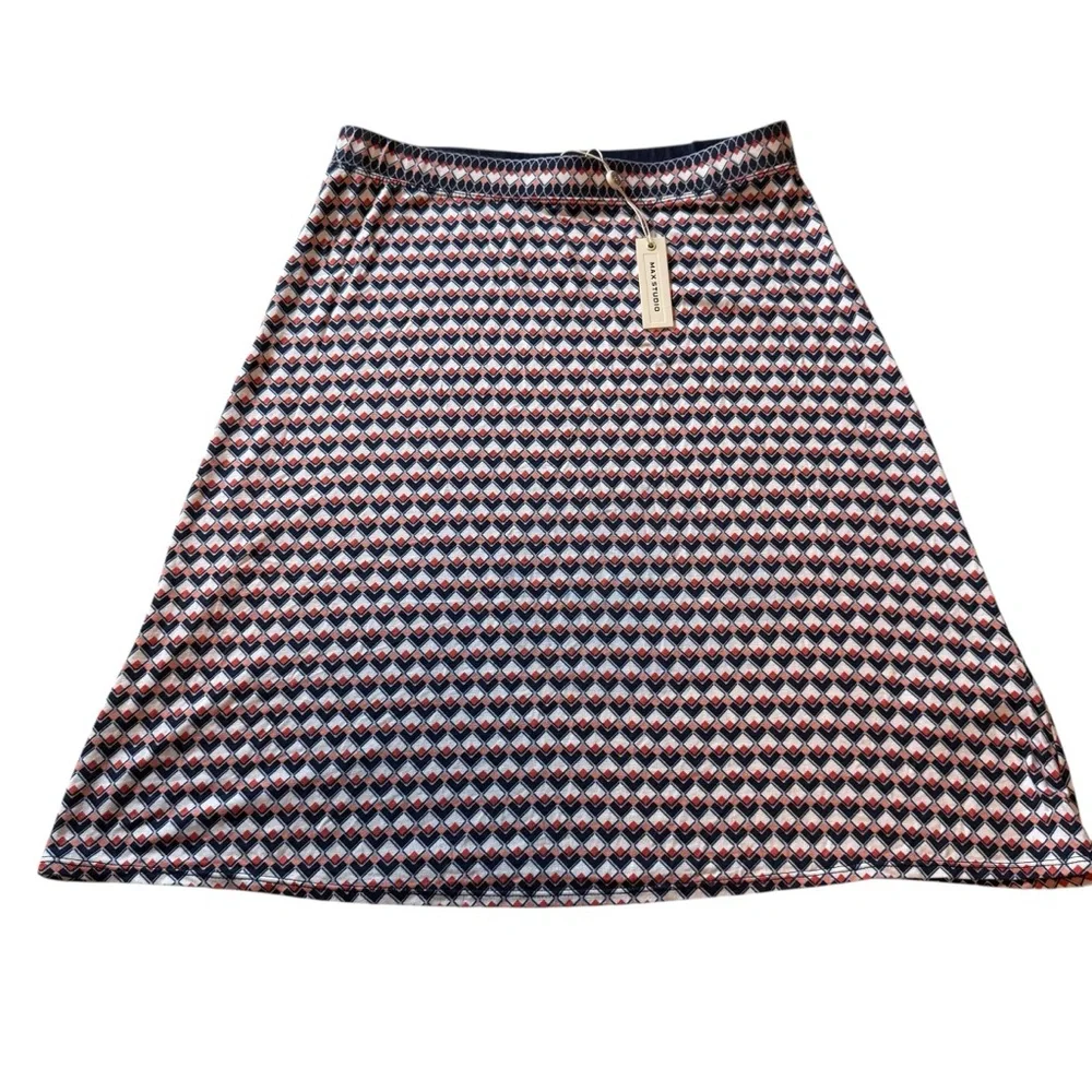 NWT MAX STUDIO A-LINE SKIRT GEOMETRIC PRINT SIZE XS